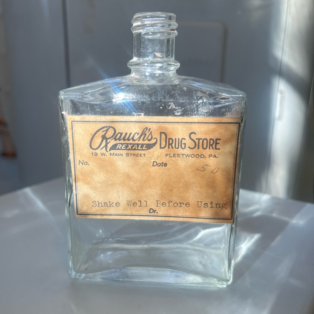 Vintage Rexall Store Empty Pharmaceutical Bottle